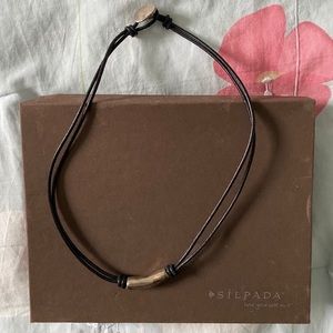 Silpada Black Leather & Sterling Silver Necklace